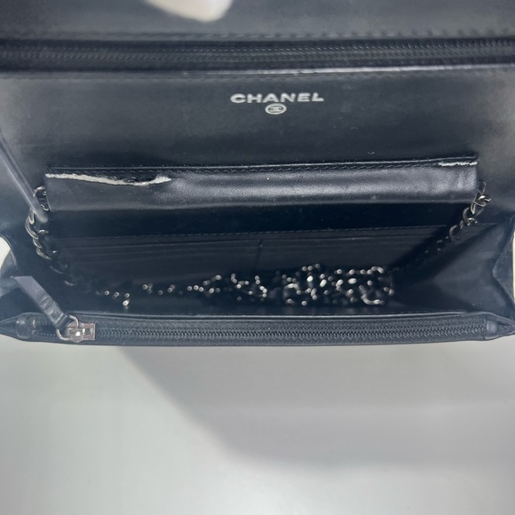 Chanel CC Patent Caviar Timeless Wallet on Chain WOC Chain Crossbody Purse Bag - Picture 13 of 14